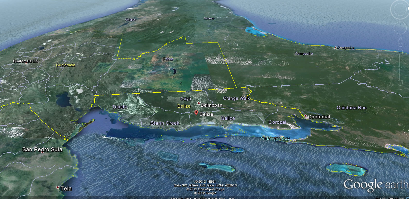 Belize erde karte